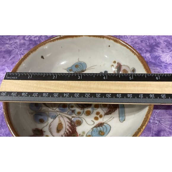 Tonala Mexico Folk Art‎ Pottery Bluebird Dove Trinket Dish Bowl Signed - Picture 3 of 4